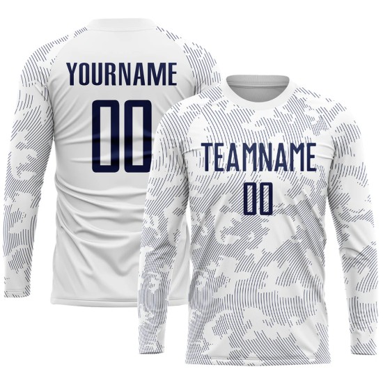 High-quality custom 100% polyester long-sleeve football jerseys – breathable, French style, youth sizes, factory-customized logo