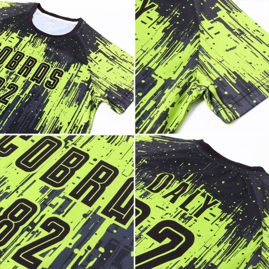 Green Jersey Uniform Neon Sublimation Soccer Custom Black Green Jersey Uniform Neon Sublimation Soccer Custom Black