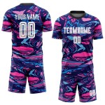 Soccer Uniform Custom Sublimation Jersey White-Pink Figure Soccer Uniform Custom Sublimation Jersey White-Pink Figure