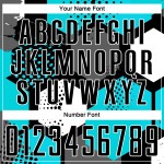 Sublimation Uniform Custom Soccer Aqua Black-White Jersey