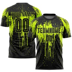 Green Jersey Uniform Neon Sublimation Soccer Custom Black