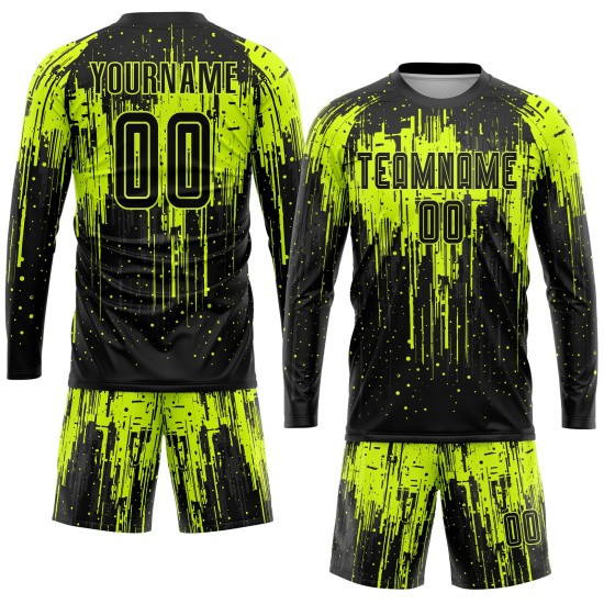 Green Jersey Uniform Neon Sublimation Soccer Custom Black Green Jersey Uniform Neon Sublimation Soccer Custom Black